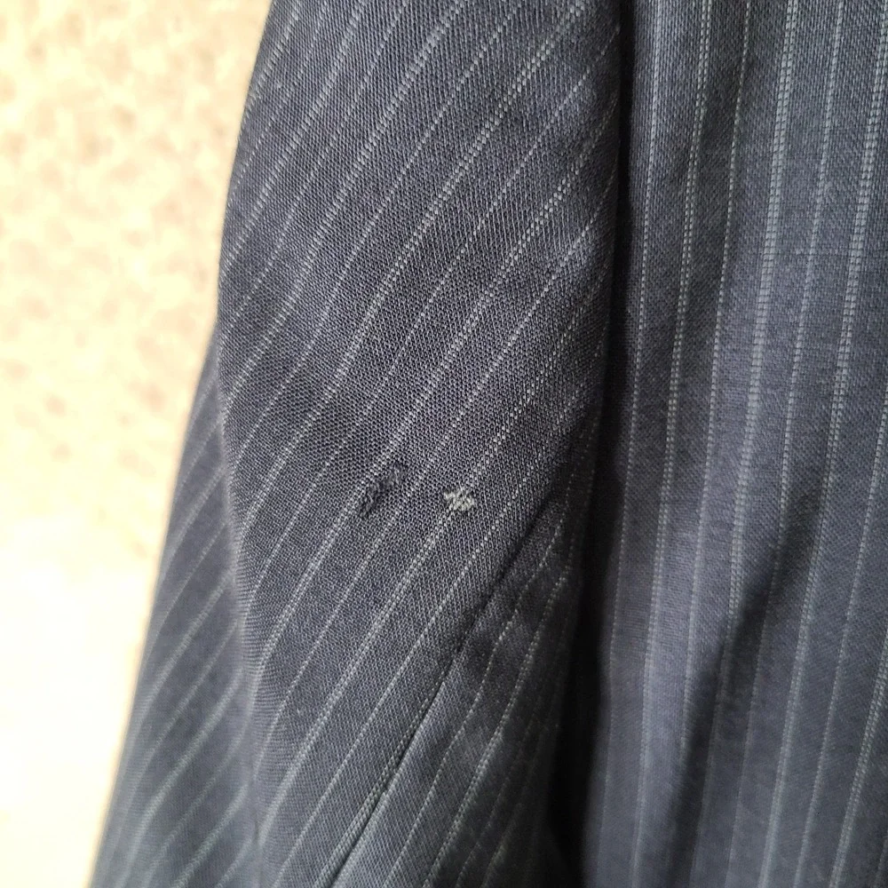 Stafford Jacket Mens 44R Blue Striped Blazer Classic Fit Wool Blend Suit Coat‎